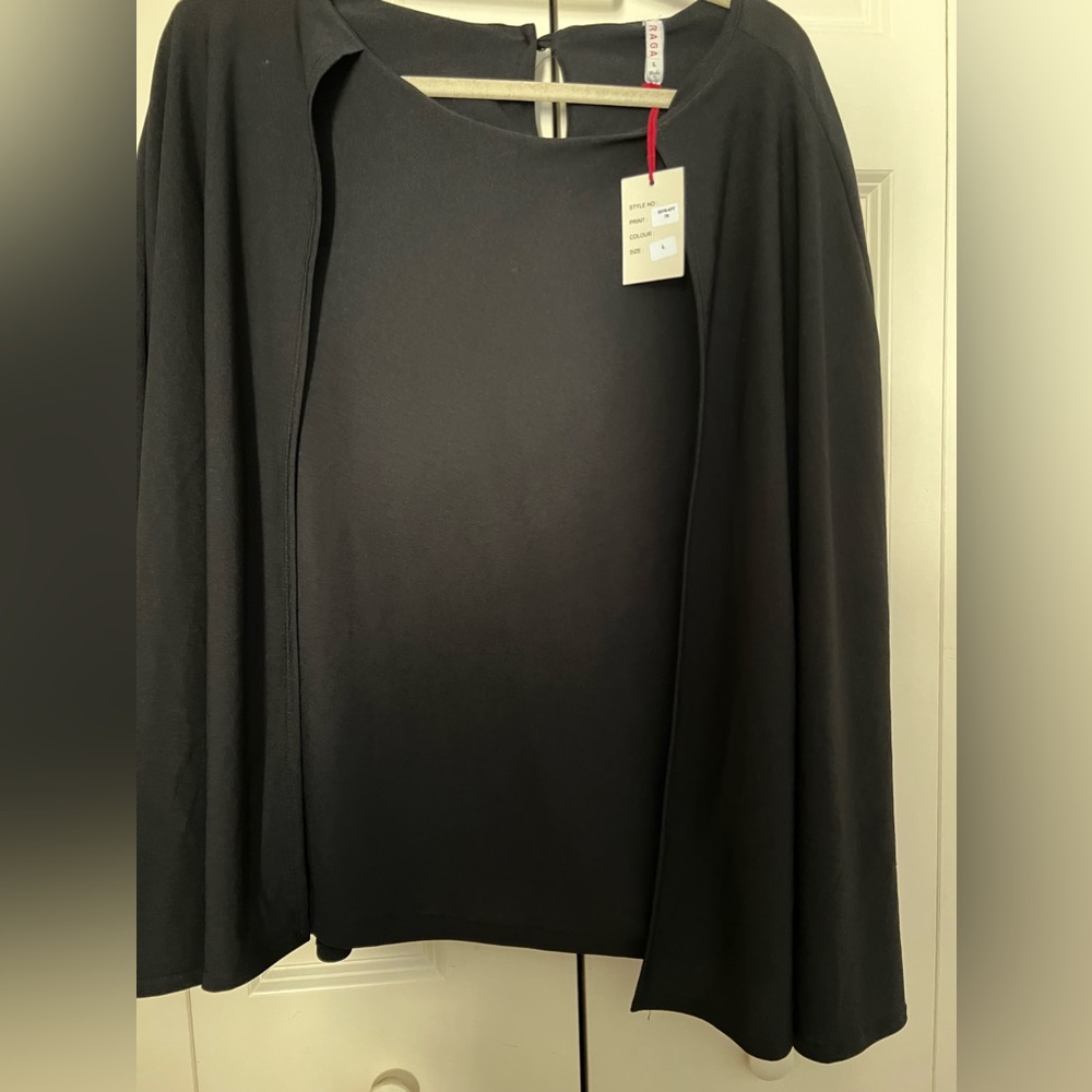 Black cape style blouse